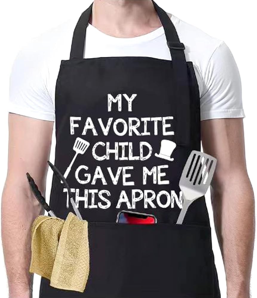 ONFAON Funny Apron for Men Women, Father's Day Gifts, Gifts for Mom,Birthday Gifts for Men Women，Cooking Grilling Apron