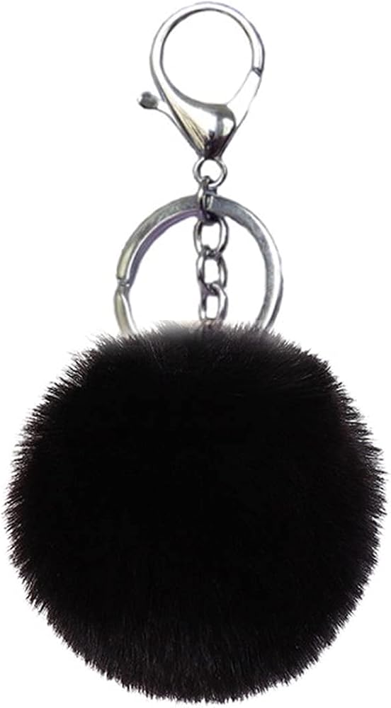 Unpafcxddyig Pom Pom Keychain Artificial Fur Ball Keychains Fluffy Tote Pendant Car Bag Charm