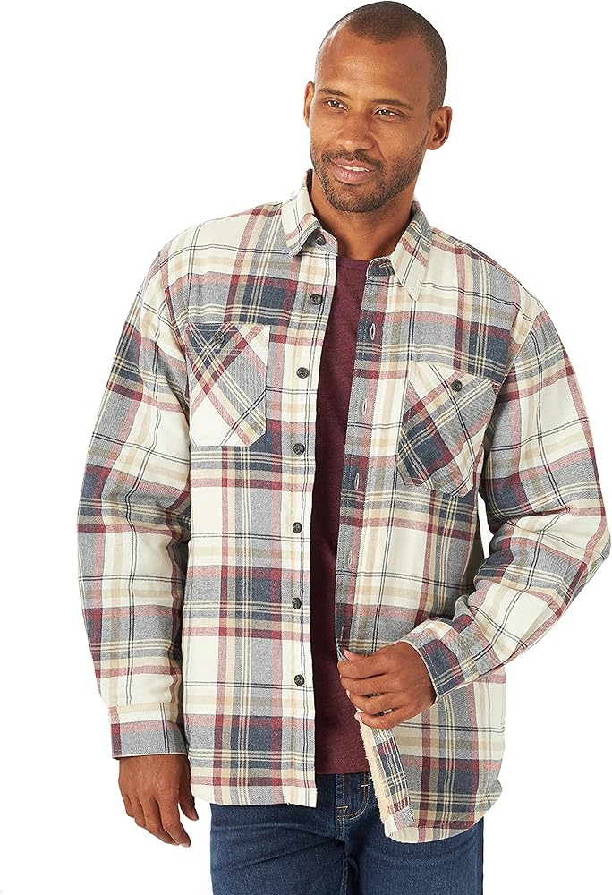 Wrangler Authentics Men's Long Sleeve Sherpa Lined Shirt Jacket