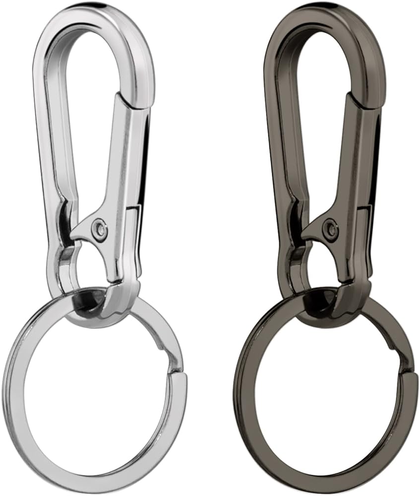 Hapeper Metal Keychains Keyring Key Chain Ring Holder Organizer for Home Car Keys, Key Finder, 2 Pieces