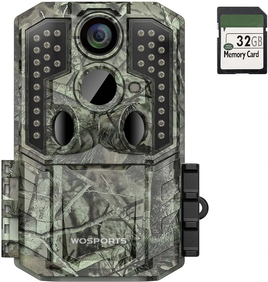 WOSPORTS Trail Camera,48MP 4K 0.2S Trigger Motion Activated,Game Hunting Camera with Night Vision IP66 Waterproof 2.0''LCD 120°Wide Camera Lens for Outdoor Scouting Wildlife Monitoring Home Security