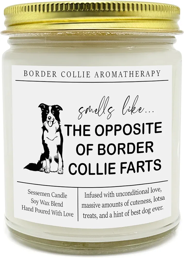 Border Collie Candle, Border Collie Gift, Border Collie Mom, Candle for Dog Lover, Candle Non-Toxic, for Autum, Winter (9Oz, Vanilla Bean)