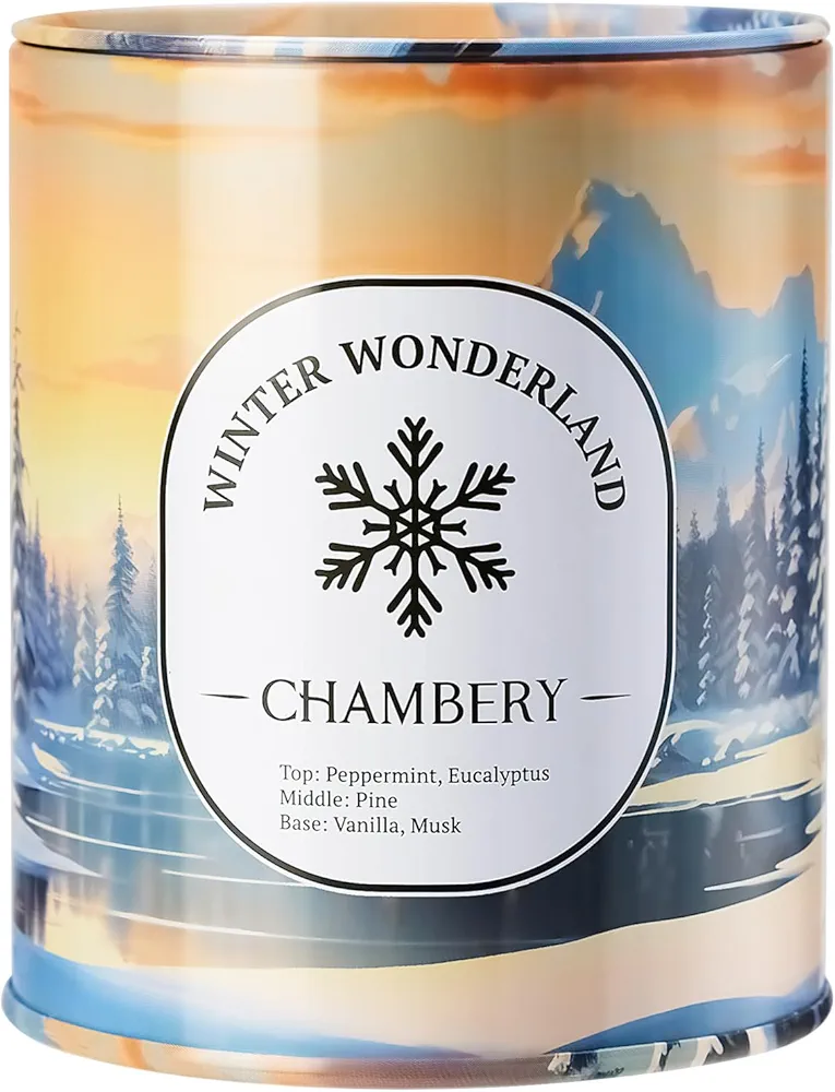 Winter Wonderland Candle | Inspired by The Rocky Mountains in Premium Tin | Soy Wax with Lead-Free Cotton Wick | 55-Hour Burn | Festive Fragrance for The Season