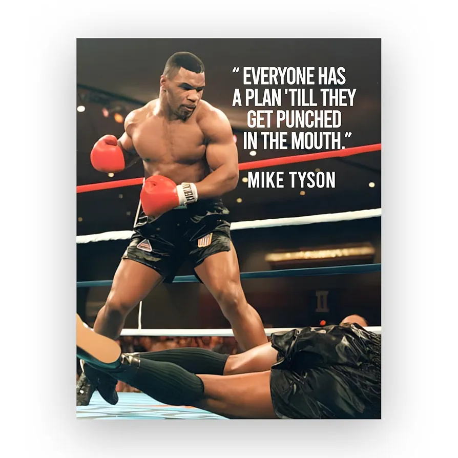 Everyone Has Plan - Inspirational Wall Art Print, Motivational Wall Decor For Home Decor, Office Decor, Classroom Decor, Gym Wall Decor, Mike Tyson Inspiring Boxing Quotes, Unframed Wall Print- 8x10”