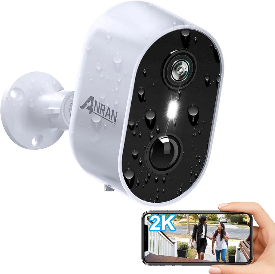 ANRAN Security Cameras Wireless Outdoor,2K 3MP Battery Powered Home Security Camera with AI Motion Detection & Color Night Vision,2-Way Talk Spotlight Siren Alarm, Work with Alexa,Waterproof