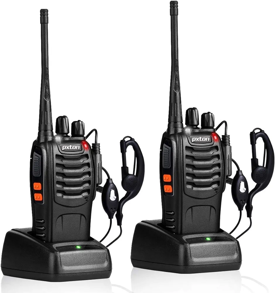 Walkie Talkies Rechargeable Long Range Two-Way Radios with Earpieces,2-Way Radios UHF Handheld Transceiver Walky Talky with Flashlight Li-ion Battery and Charger（2 Pack）