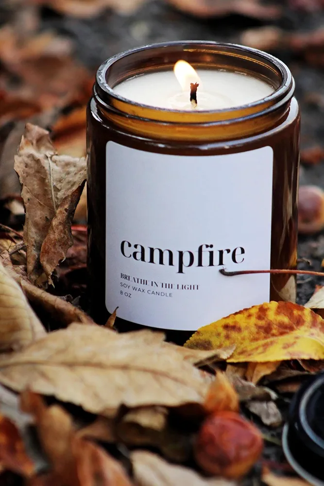 Campfire Smoke Scented Candle Soy Candles Winter Candles Fall Candle Candles Camping Lover Candles, Candle 9oz, Scented Soy Candle, Home Decor Candle