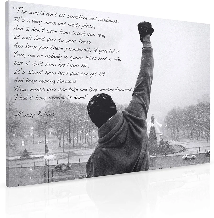 Hope Inspirational Canvas Print Motivational Quote Wall Art - Boxing Office & Gym Decor for Men Ready to Hang Framed Canvas Artwork For Walls- Inspirational Movie Quotes (36x24 Inch)