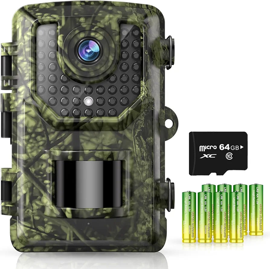 Trail Camera, Game Camera 32MP 1296P, Trail Cameras with Night Vision Motion Activated Waterproof, Hunting Camera with 0.1S Trigger Speed, 120°Wide Angle Deer Camera for Outdoor Wildlife