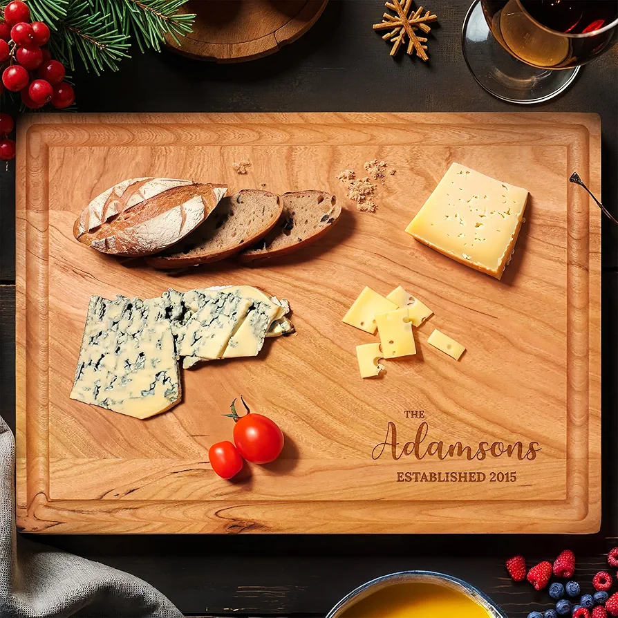 Personalized Cutting Board, Custom Engraved Charcuterie Board, Present For Wedding, Christmas, Engagement, Family, Housewarming, Various Sizes, Made in USA by My Sign Center