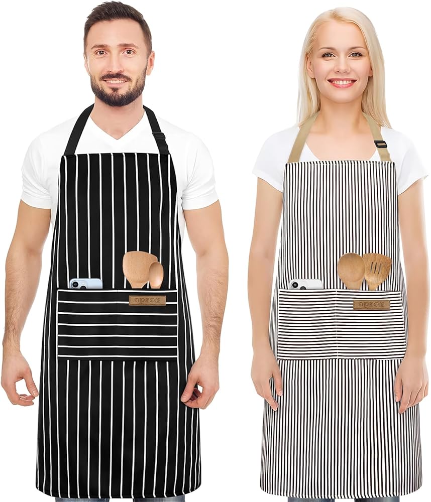 2 Pack Apron, Aprons for women with pockets, Cooking aprons for women, Kitchen aprons, Aprons for cooking