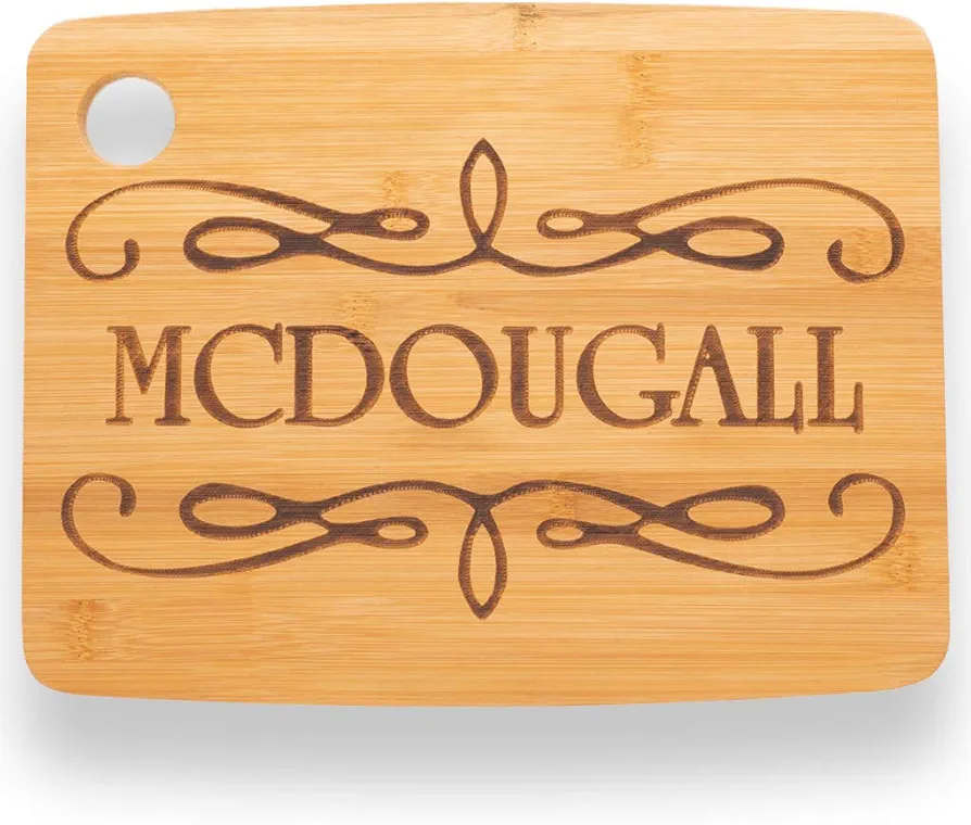 Custom Catch Personalized Cutting Board Wedding Gift - Durable Bamboo (Scroll)