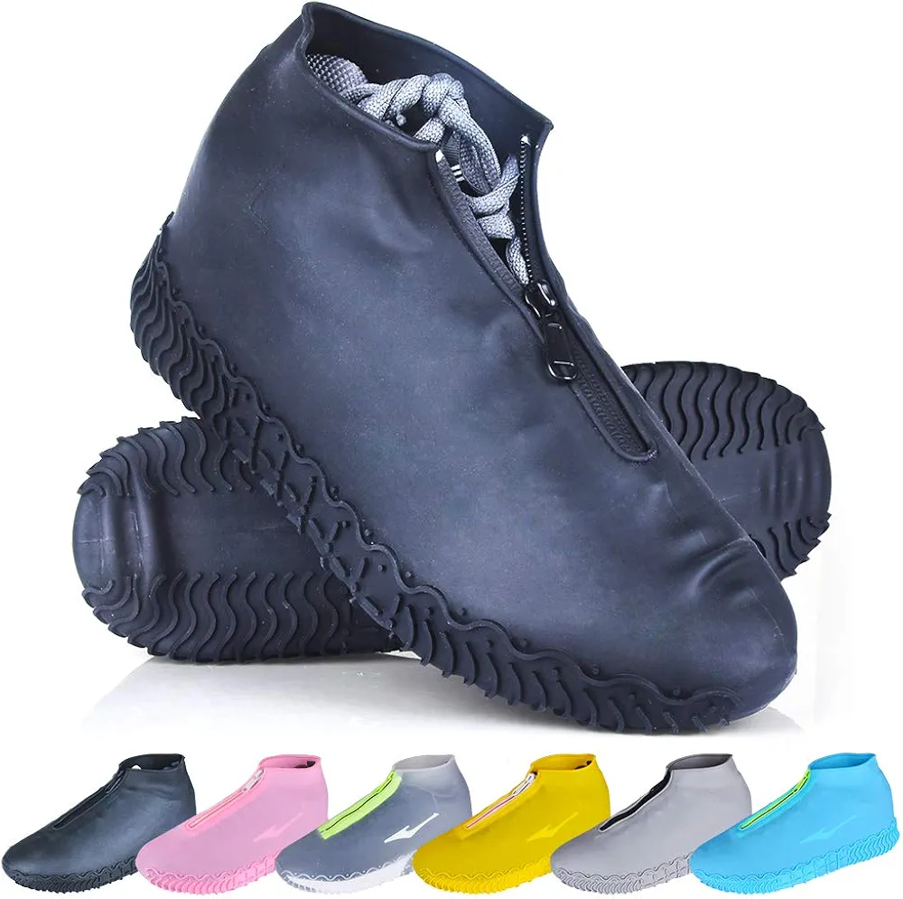 Shoe Covers Waterproof Reusable Foldable Not-Slip Rain Shoe Covers with Zipper,Shoe Protectors Overshoes Rain Galoshes for Kids Men and Women