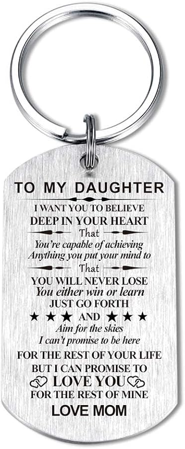 TANWIH Inspirational Gift for Son Daughter from Mom Dad I Want You to Believe Keychain Ring for Birthday…