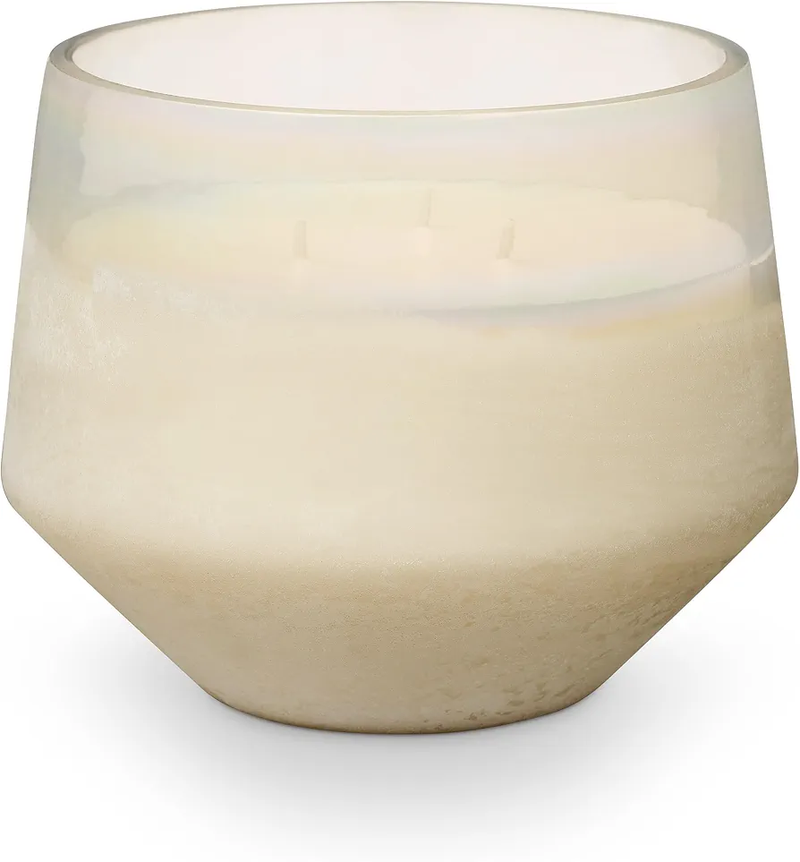 ILLUME Large Baltic Glass Candle, Winter White