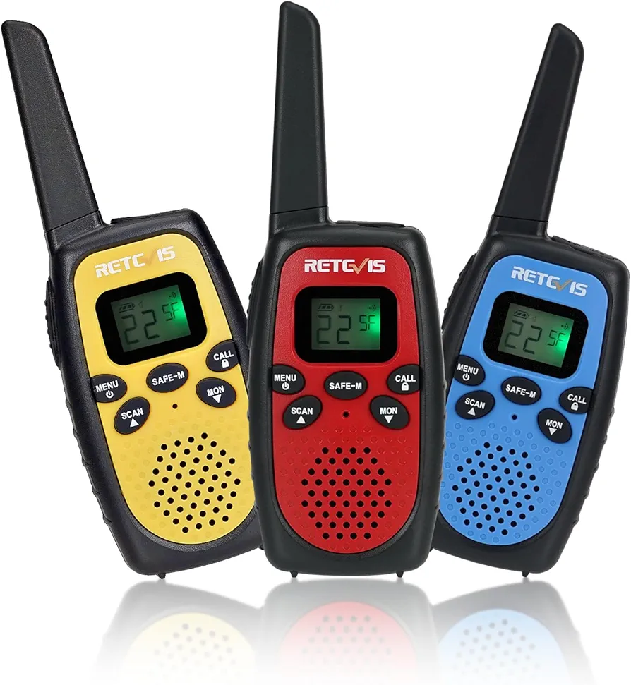 Retevis RT628S Walkie Talkies for Kids, 2 Way Radio Long Range, Safe Mode, VOX, for Boys Girls, Toy Walkie Talkies for Camping Hiking Adventure (3 PCS)