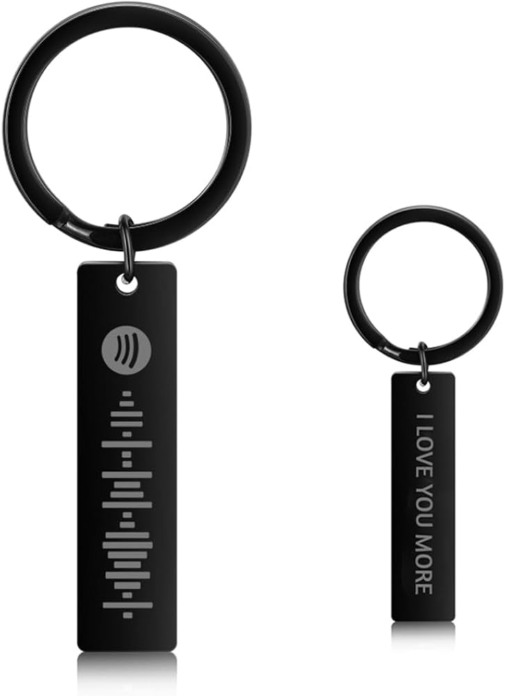 LanM Christmas Gift Spotify Keychain Personalized Music Keychains Custom Spotify Code Keychain Gifts for Men/Women