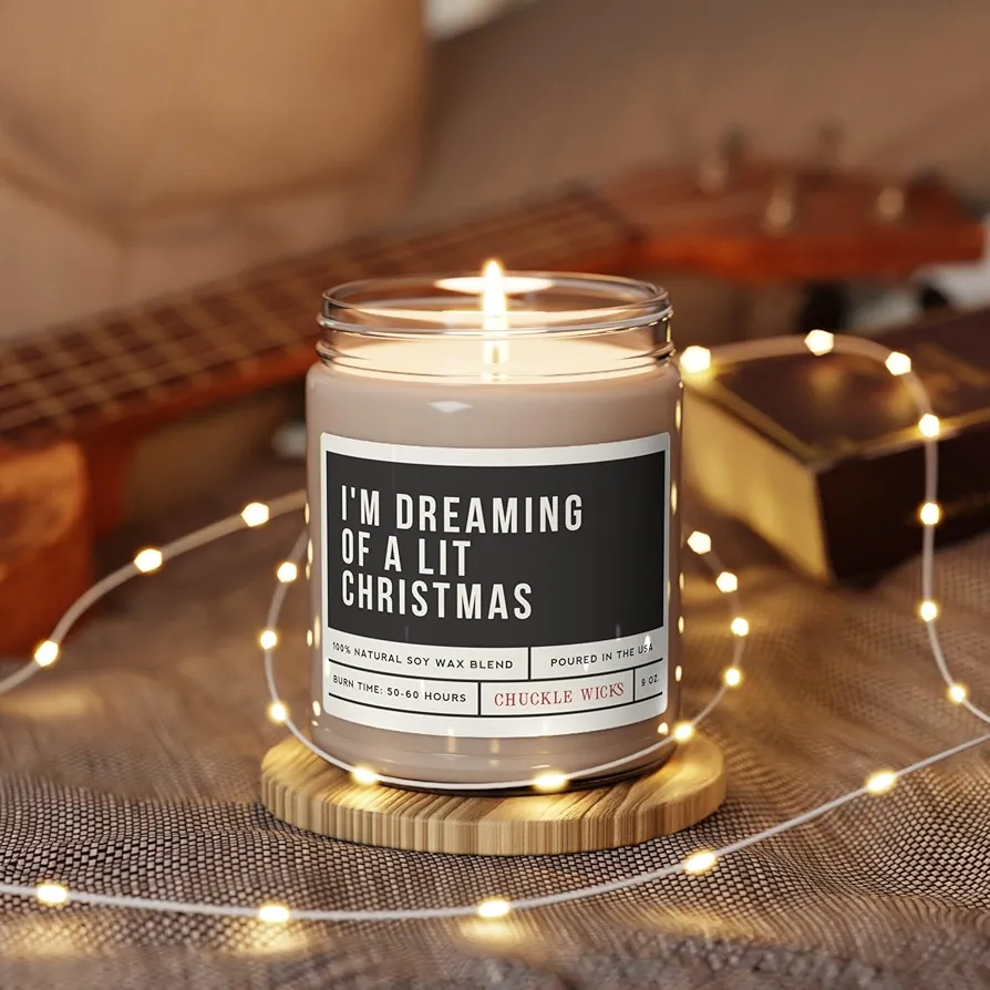 Im Dreaming of a Lit Christmas Scented Soy Candle 9oz Christmas Decor Holiday Decoration Christmas Candle Ideas Winter Candle Holiday,9oz Candle Decor Candle