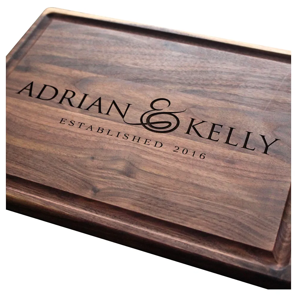 Straga Personalized Cutting Boards | Handmade Wood Engraved Charcuterie | Custom Wedding, Anniversary, Housewarming Gift for Couples