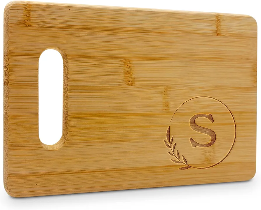 Personalized Cutting Boards - Small Monogrammed Engraved Cutting Board (S) - 9x6 Customized Bamboo Cutting Board with Initials - Wedding Kitchen Gift - Wooden Custom Charcuterie Boards by On The Rox