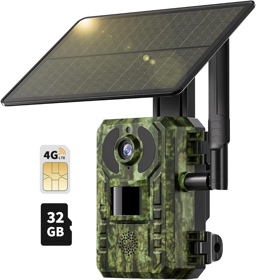 SEHMUA Cellular Trail Camera 4G LTE Include Memory Card&SIM Card, 3rd Gen Solar Game Camera Wireless 2.7k Live Feed & 14MP Photos, Night Vision, Motion Detection, 120°Wide Angle, IP66 Waterproof