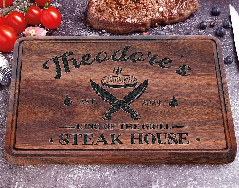 Custom BBQ Grill Cutting Boards, Grilling Gifts For Men, Unique Christmas Gifts For Men, Personalized Wood Cutting Board, Birthday Gift for Husband