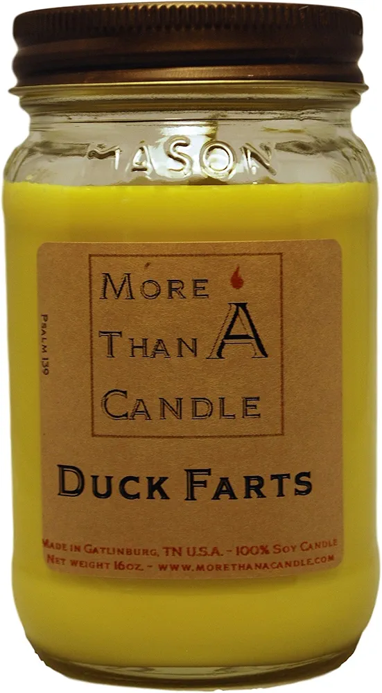 16 oz Mason Jar Soy Candle - Made in The USA Duck Farts