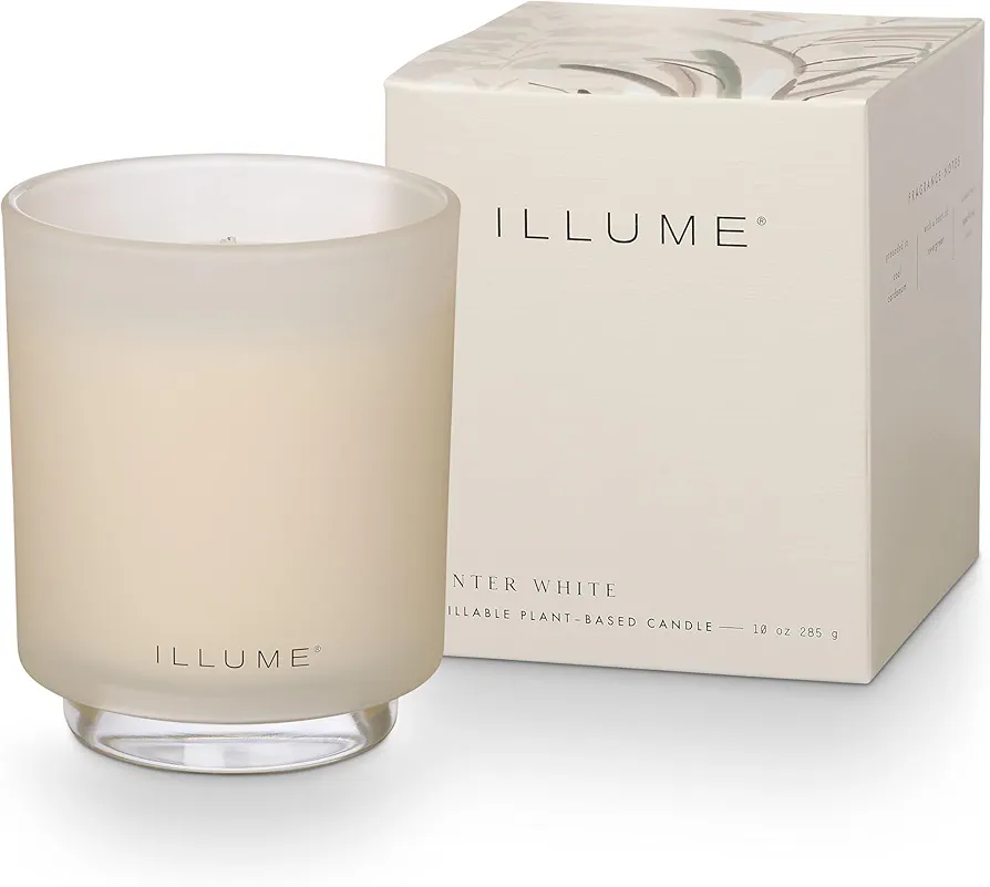 ILLUME Refillable Boxed Glass Candle, Winter White