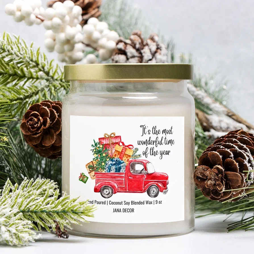 Its The Most Wonderful Time of The Year Candle Holiday Candle Idea Winter Candle 9oz Hand Poured Coconut Soy Wax Apothecary Jar Candle, 9oz Candle, Home Decor Candle